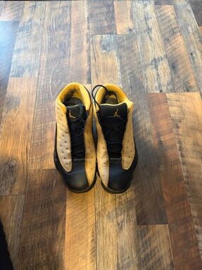 Jordan 13 Mens Black and Yellow High-Top Sneakers Sz 12 2016